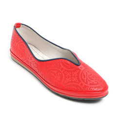 Women's flats shoes leather isolated on white background