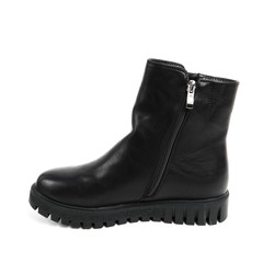 Women's leather demi-season shoes isolated on white background