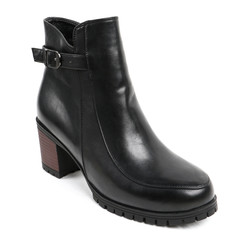 Women's leather demi-season shoes isolated on white background