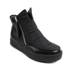 Women's leather demi-season shoes isolated on white background