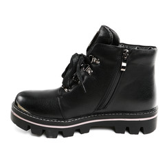 Women's leather demi-season shoes isolated on white background