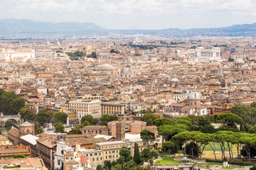Fototapeta na wymiar Top view of Vatican city from rooftop of St. Peter