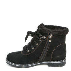 Women's leather demi-season shoes isolated on white background