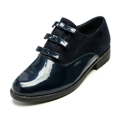 Women's leather demi-season shoes isolated on white background