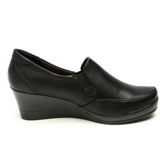 Women's leather demi-season shoes isolated on white background