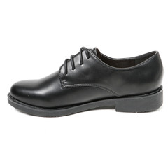 Women's leather demi-season shoes isolated on white background