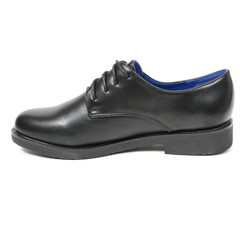 Women's leather demi-season shoes isolated on white background