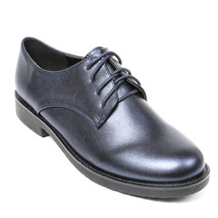 Women's leather demi-season shoes isolated on white background