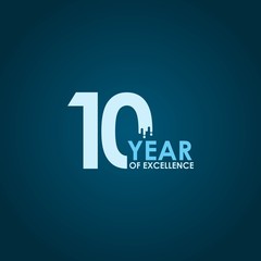 10 Year of Excellence Vector Template Design Illustration