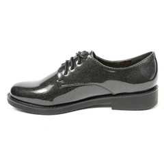 Women's leather demi-season shoes isolated on white background