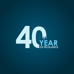 40 Year of Excellence Vector Template Design Illustration