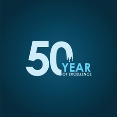 50 Year of Excellence Vector Template Design Illustration