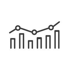 Graph Icon in trendy flat style. Chart bar symbol for web site design