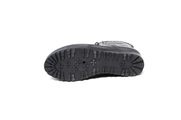 Women's leather demi-season shoes isolated on white background