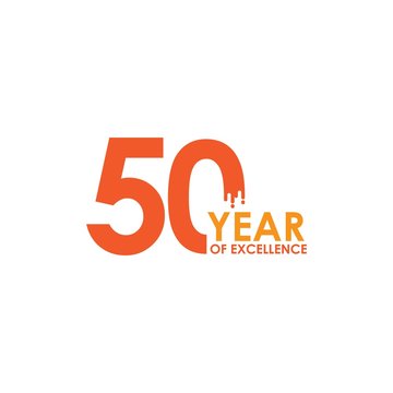 50 Year of Excellence Vector Template Design Illustration