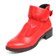 Women's leather platform shoes isolated on white background