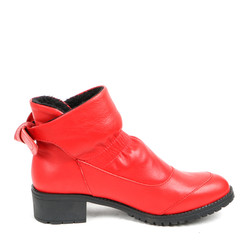 Women's leather platform shoes isolated on white background