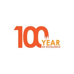 100 Year of Excellence Vector Template Design Illustration