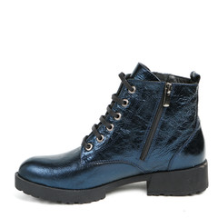 Women's leather platform shoes isolated on white background