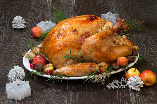 Roasted Christmas Turkey with Grab Apples