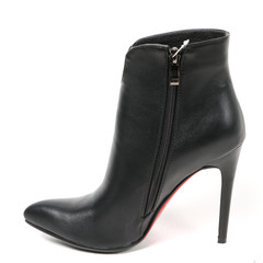 Women's leather platform shoes isolated on white background