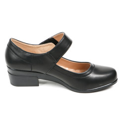 Women's leather platform shoes isolated on white background