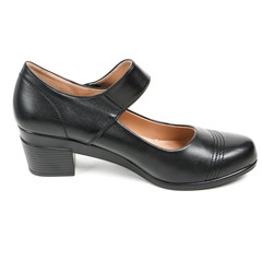 Women's leather platform shoes isolated on white background