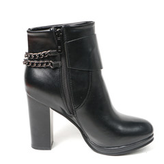 Women's leather platform shoes isolated on white background