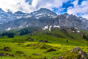 Alps mountains and fields, Schoenengrund, Hinterland, Appenzell