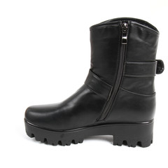 Women's demi-season high boots isolated on white background