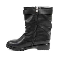 Women's demi-season high boots isolated on white background