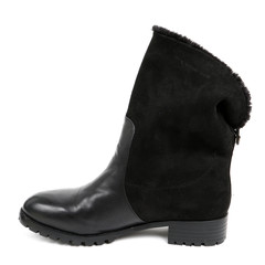 Women's demi-season high boots isolated on white background