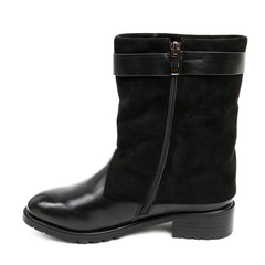 Women's demi-season high boots isolated on white background