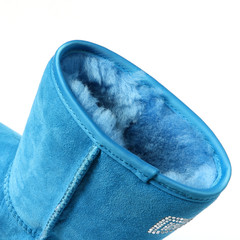 Women's demi-season high boots isolated on white background