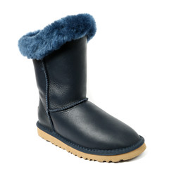 Women's demi-season high boots isolated on white background