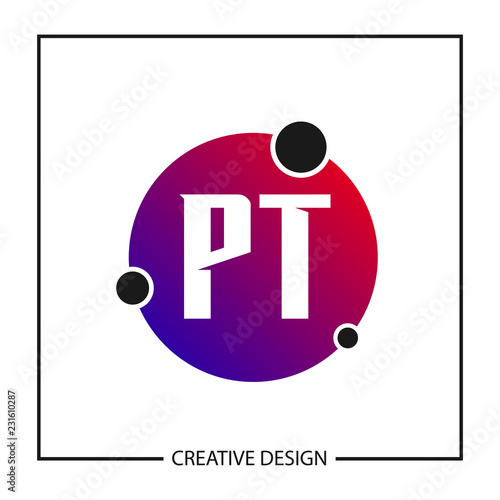 initial letter pt logo template design vector illustration stock