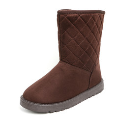 Women's demi-season high boots isolated on white background