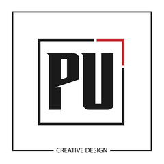 Initial Letter PU Logo Template Design Vector Illustration