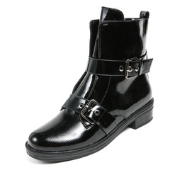 Women's demi-season high boots isolated on white background