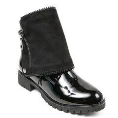 Women's demi-season high boots isolated on white background