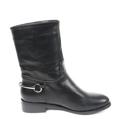 Women's demi-season high boots isolated on white background