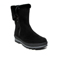 Women's demi-season high boots isolated on white background