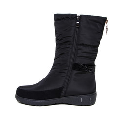 Women's demi-season high boots isolated on white background