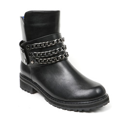 Women's demi-season high boots isolated on white background