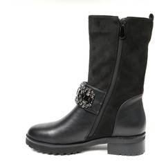 Women's demi-season high boots isolated on white background