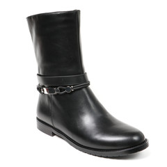 Women's demi-season high boots isolated on white background