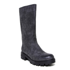 Women's demi-season high boots isolated on white background