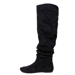 Women's demi-season high boots isolated on white background