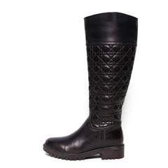 Women's demi-season high boots isolated on white background