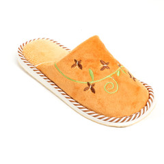 Women's cool slippers for home isolated on white background.